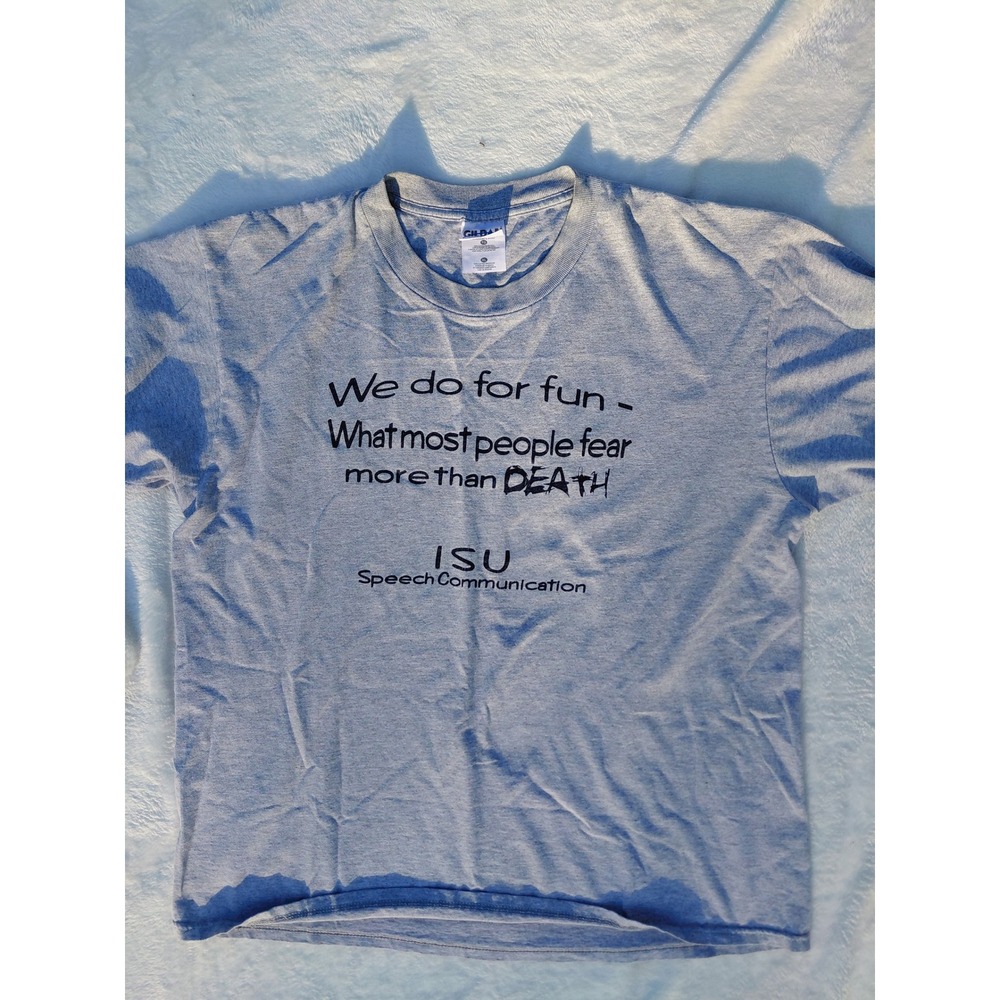 Gildan ISU Speech Communication Graphic T-Shirt Grey XL Public Speaking Fun